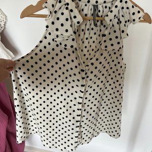 Anthro polka dot blouse